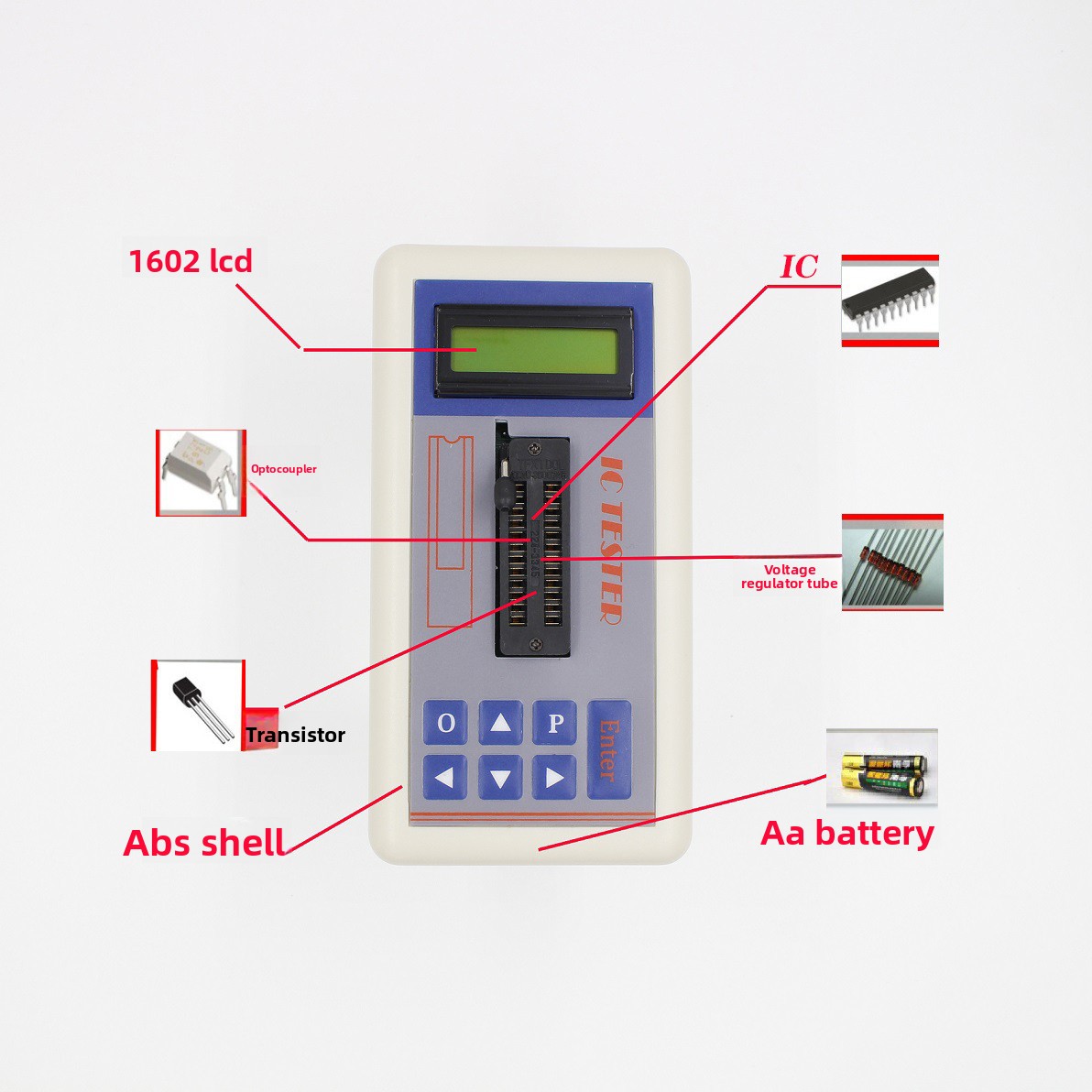 Diy Electronics Shop - Testeur de transistors IC TSH‑06F pour